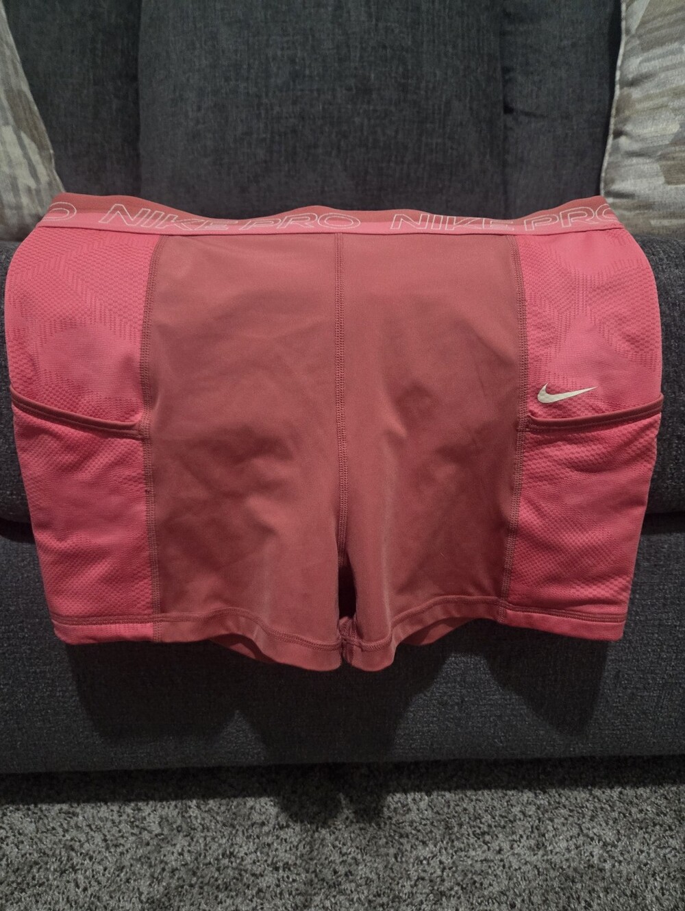 Nike Women's Coral-Pink Pro Training Shorts